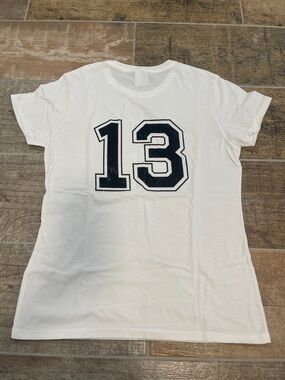 NEW Womens White 13 T-Shirt Tee Size Small S